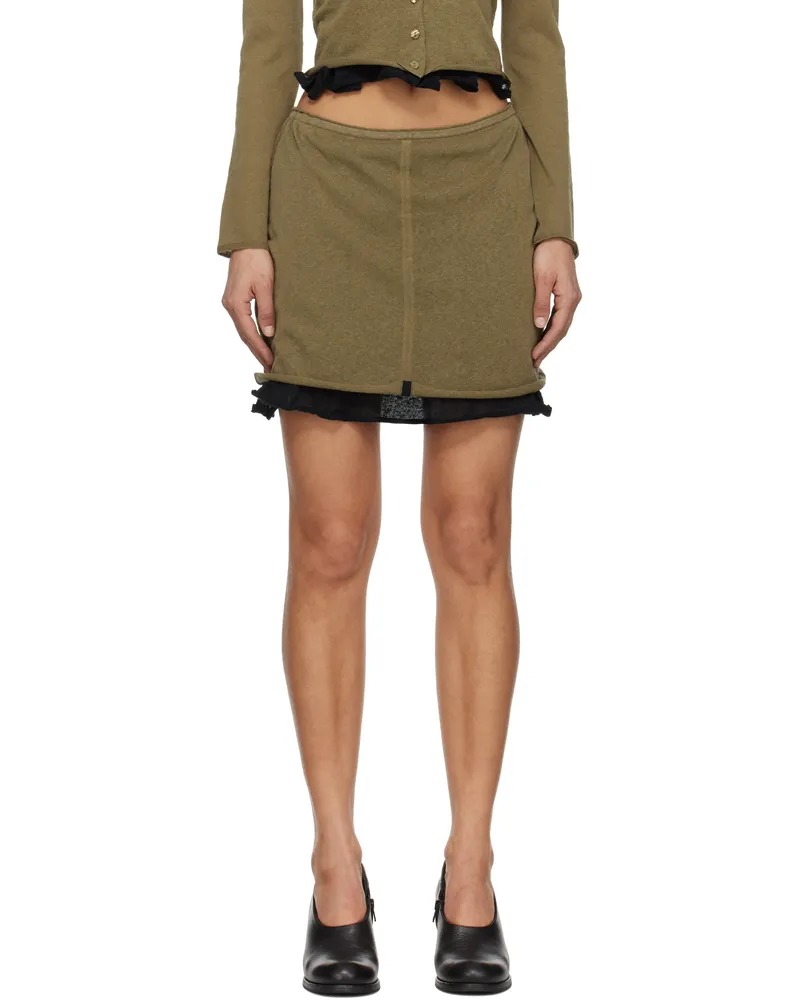 Eckhaus Latta Brown Veil Miniskirt Branch