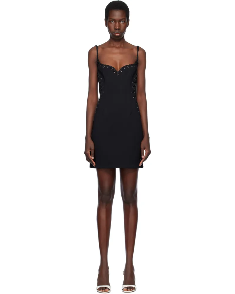 Paris Georgia Black Eyelet Heart Minidress Black