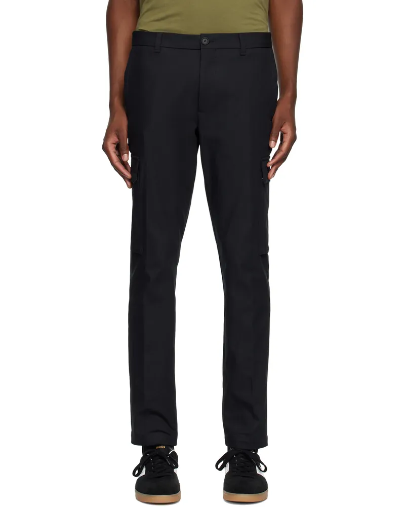 HUGO BOSS Black Flap Pocket Cargo Pants 001-black