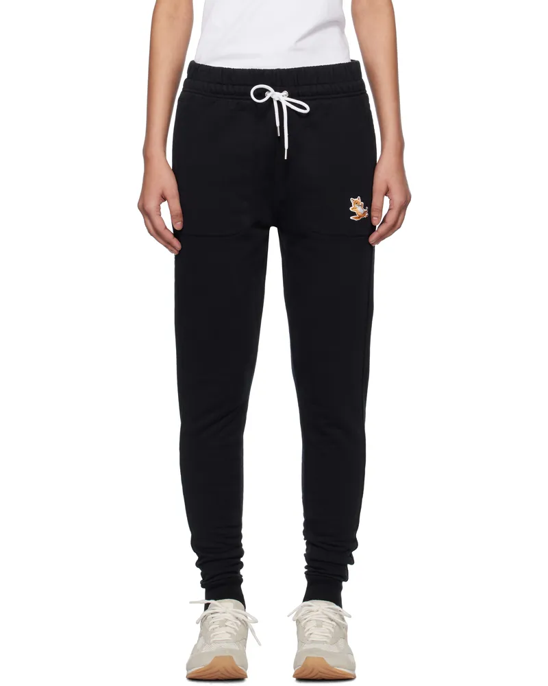 Kitsuné Gray Chillax Fox Sweatpants Black