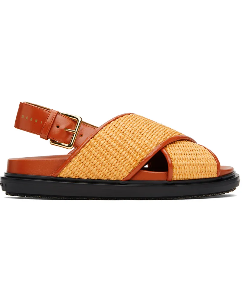 Marni Orange Fussbett Sandals Zo709