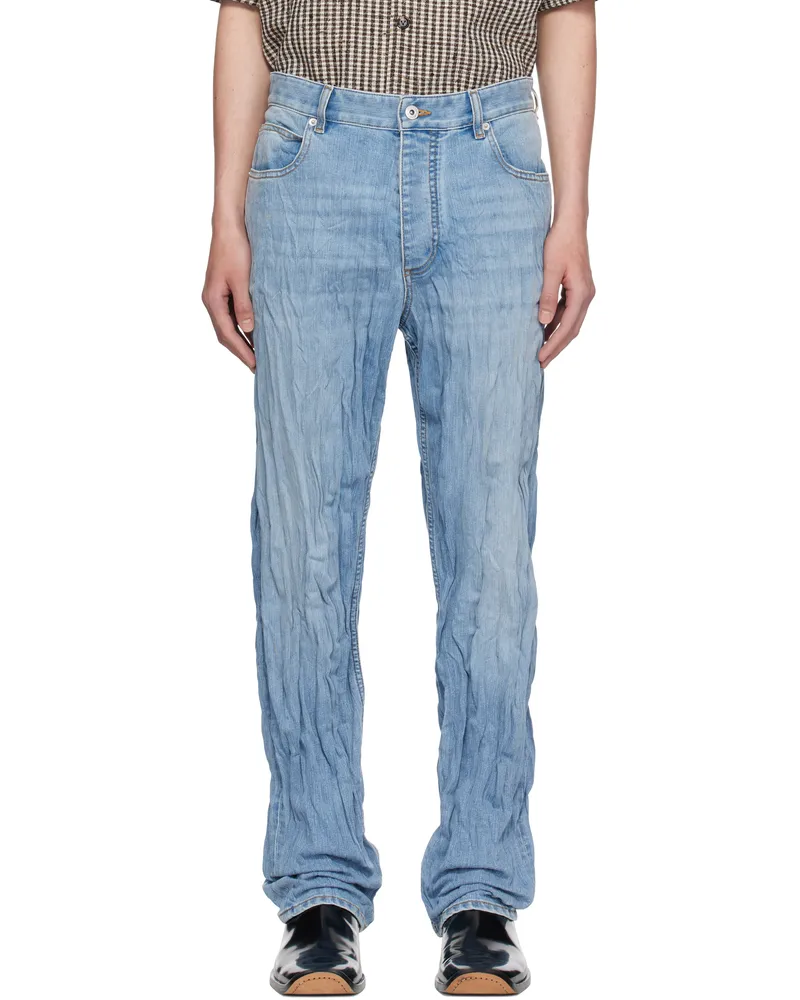 Bottega Veneta Blue Crushed Jeans 4942