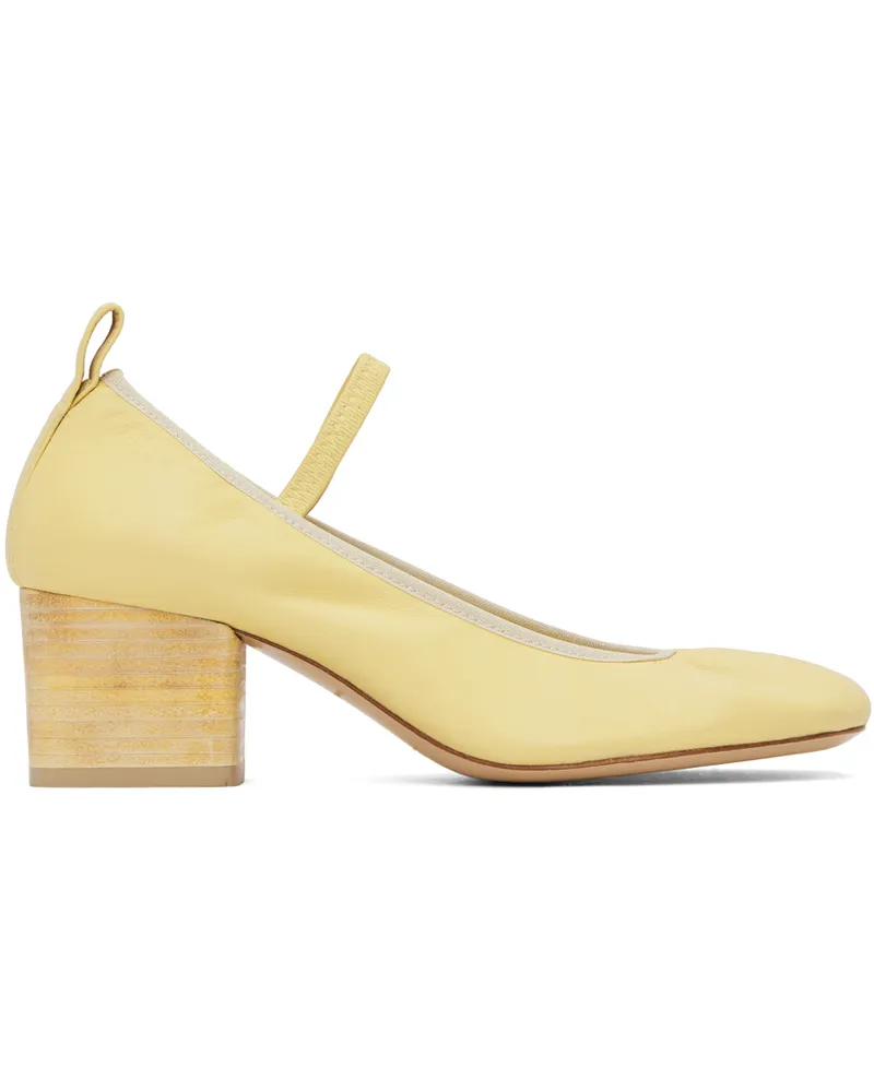 Christophe Lemaire Yellow Square Ballerina Heels Ye100