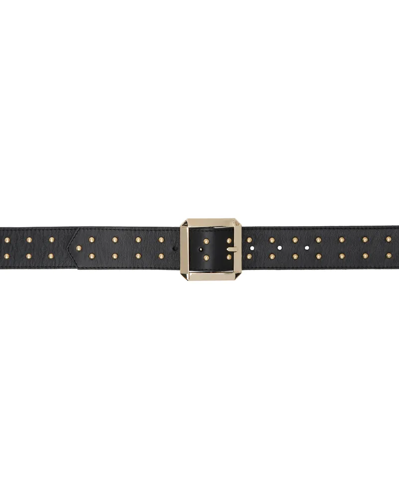 Ernest W. Baker Black Studded Large Buckle Belt Black