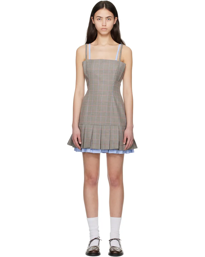 Charles Jeffrey Loverboy Beige Pleated Minidress Wales