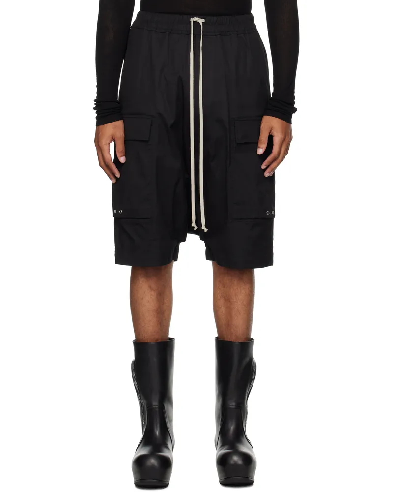 Rick Owens Black Concordians Cargo Pods Shorts 09