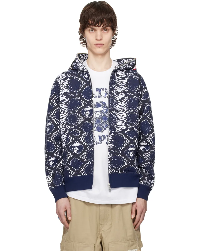 BAPE SSENSE Exclusive Blue Shark Hoodie Blu-blue