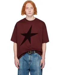 Thierry Mugler Burgundy Velvet Star T-Shirt Blood