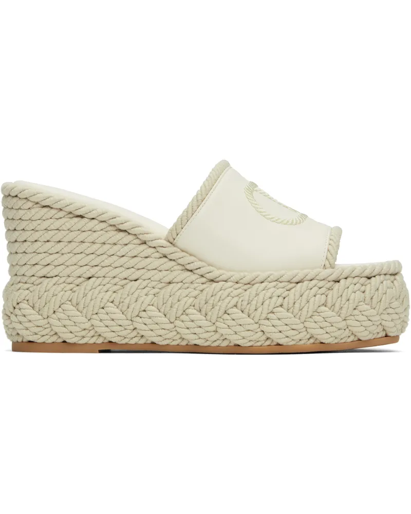 Valentino Garavani Off-White VLogo Torchon Wedge Slide Sandals 098