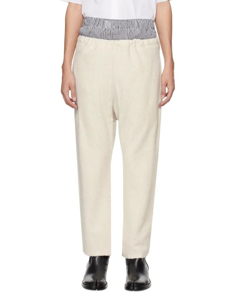 Maison Margiela Off-White Raw Edge Sweatpants 105m
