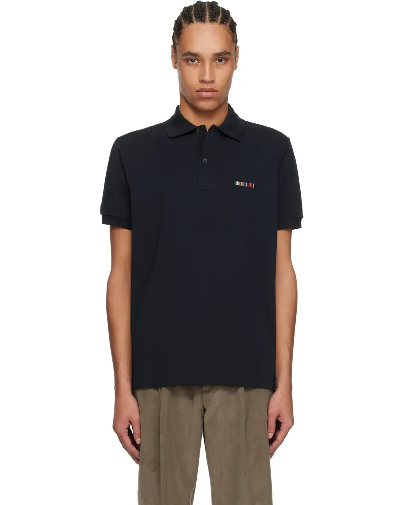 Paul Smith Navy Signature Stripe Logo Cotton Polo 49