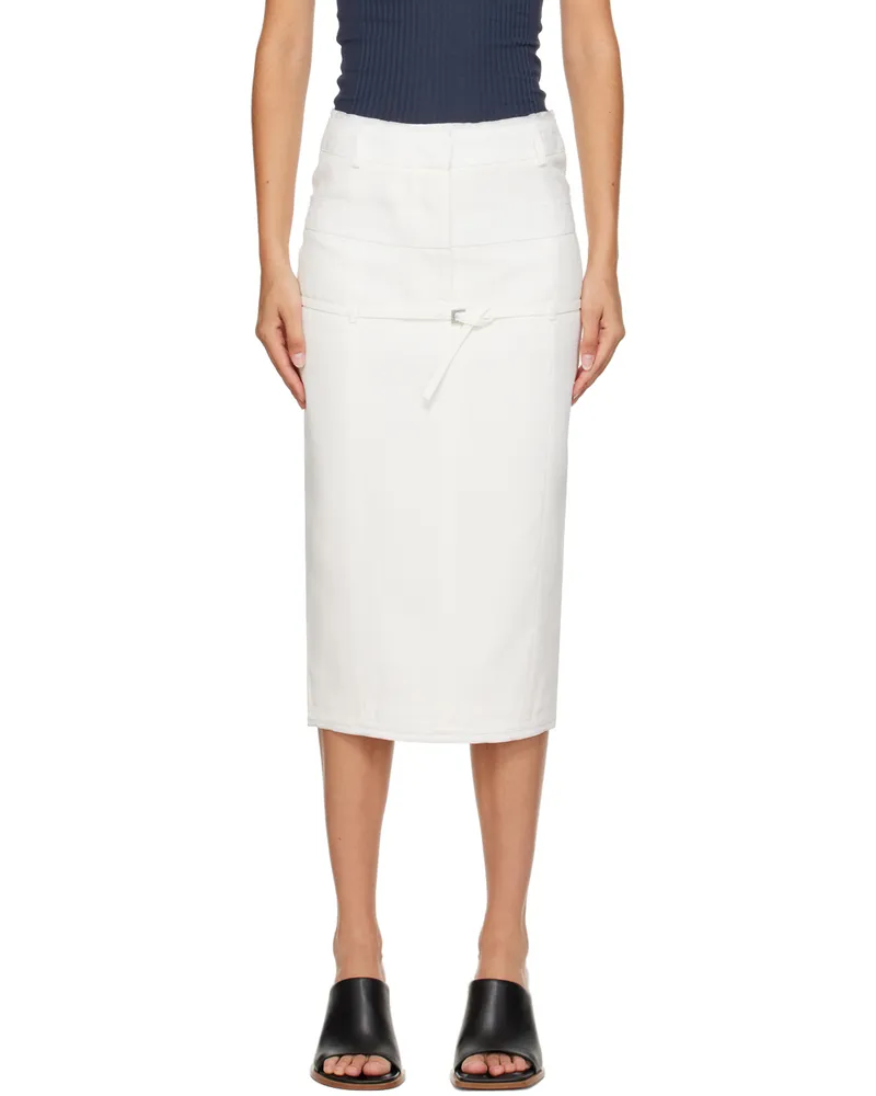 Jacquemus White Le Chouchou 'La Jupe Caraco' Midi Skirt 100