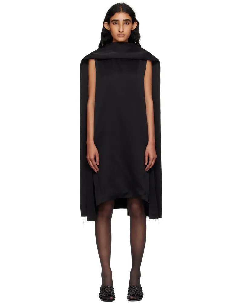 Totême Black Cocoon Scarf Minidress Black