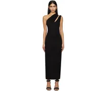 Black Single-Shoulder Maxi Dress