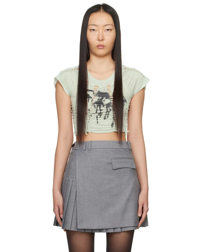 lesugiatelier Green Knotted T-Shirt Sage
