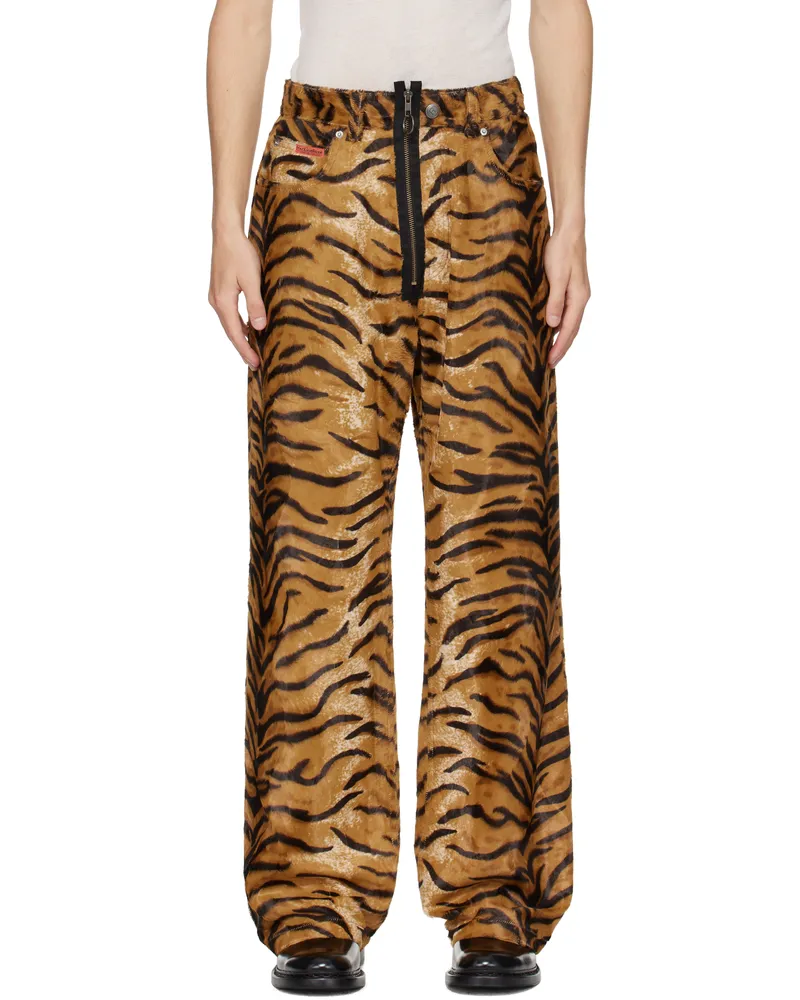 Martine Rose Tan Zip Trousers Brown