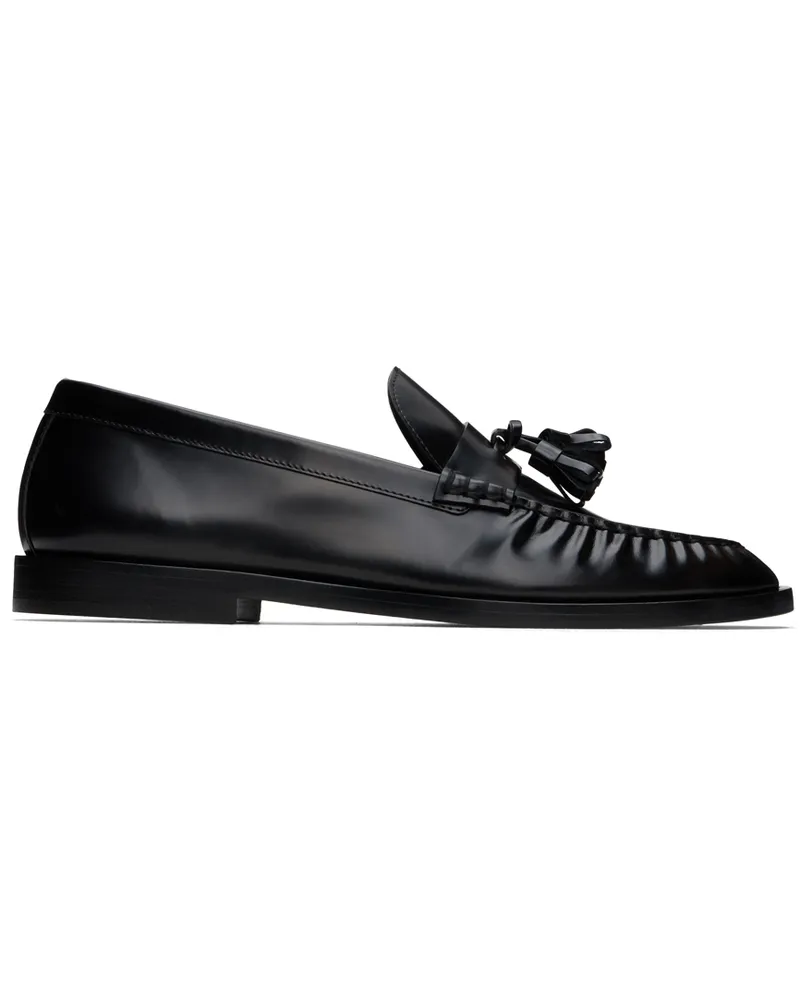 The Row Black Leather Loafers Blk