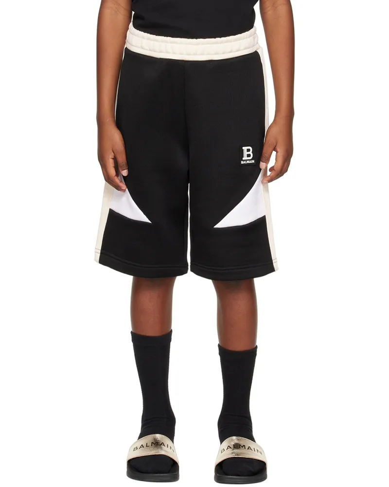 Balmain Kids Black Paneled Shorts 930