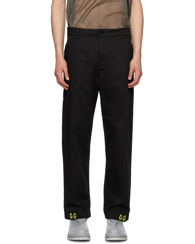 44 LABEL GROUP Black Prognoz Strap Trousers 099
