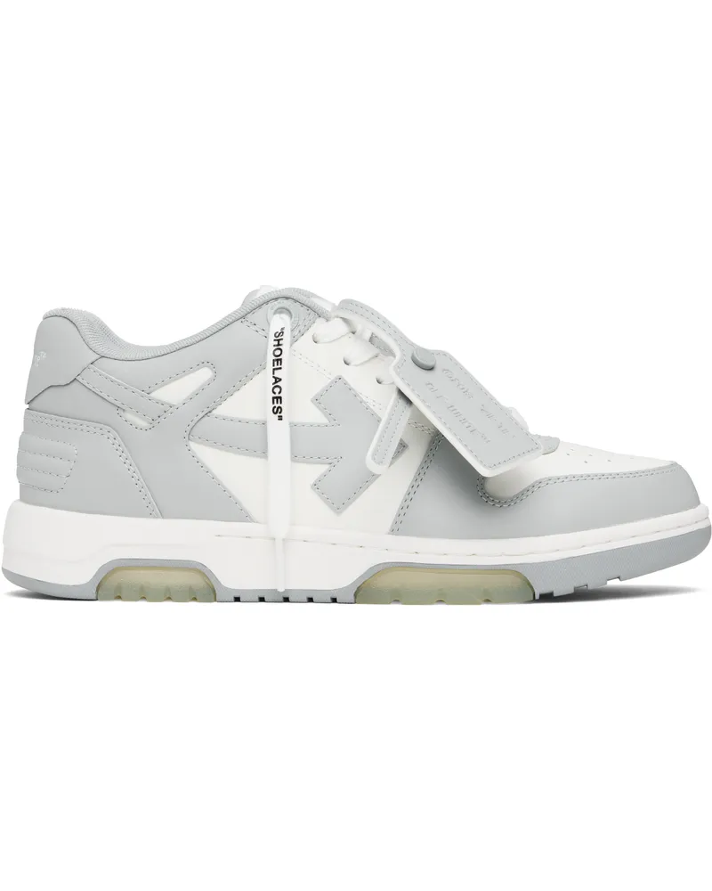 OFF-WHITE White & Gray Out Of Office Calf Leather Sneakers White