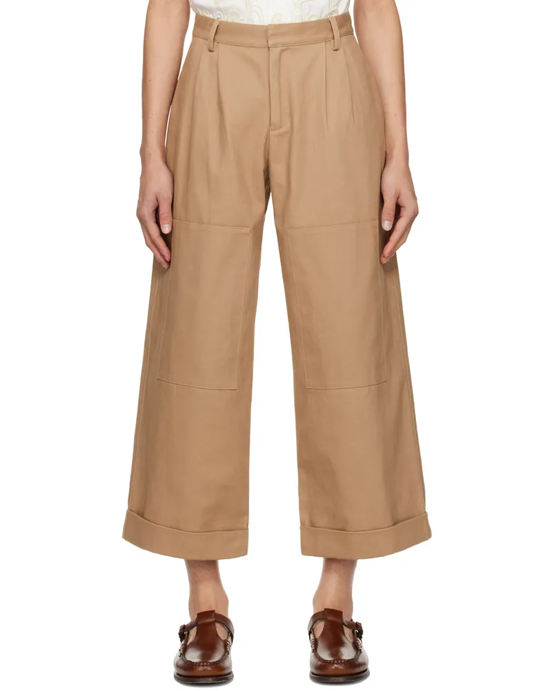 COMMAS Taupe Patch Trousers Mocha