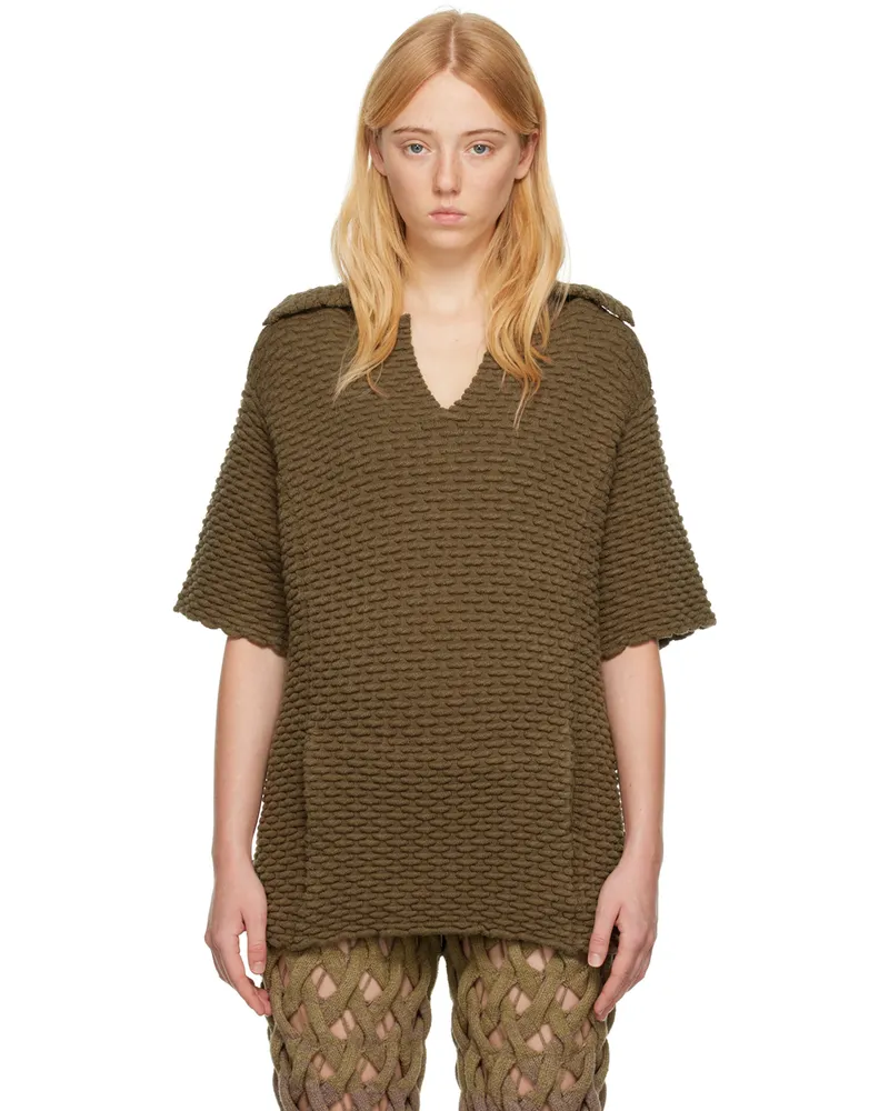 Isa Boulder SSENSE Exclusive Khaki Peanut Polo Forest