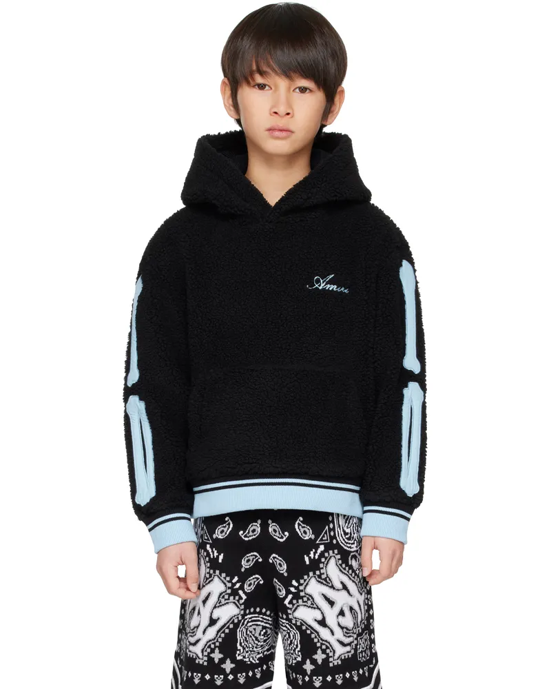 Amiri Kids Black Bones Fleece Hoodie Black