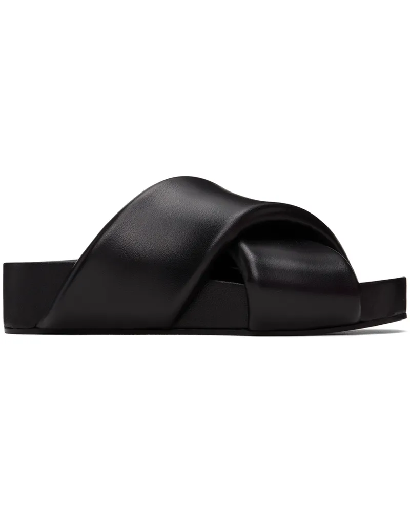 Jil Sander Black Oversized Wrapped Sandals 001