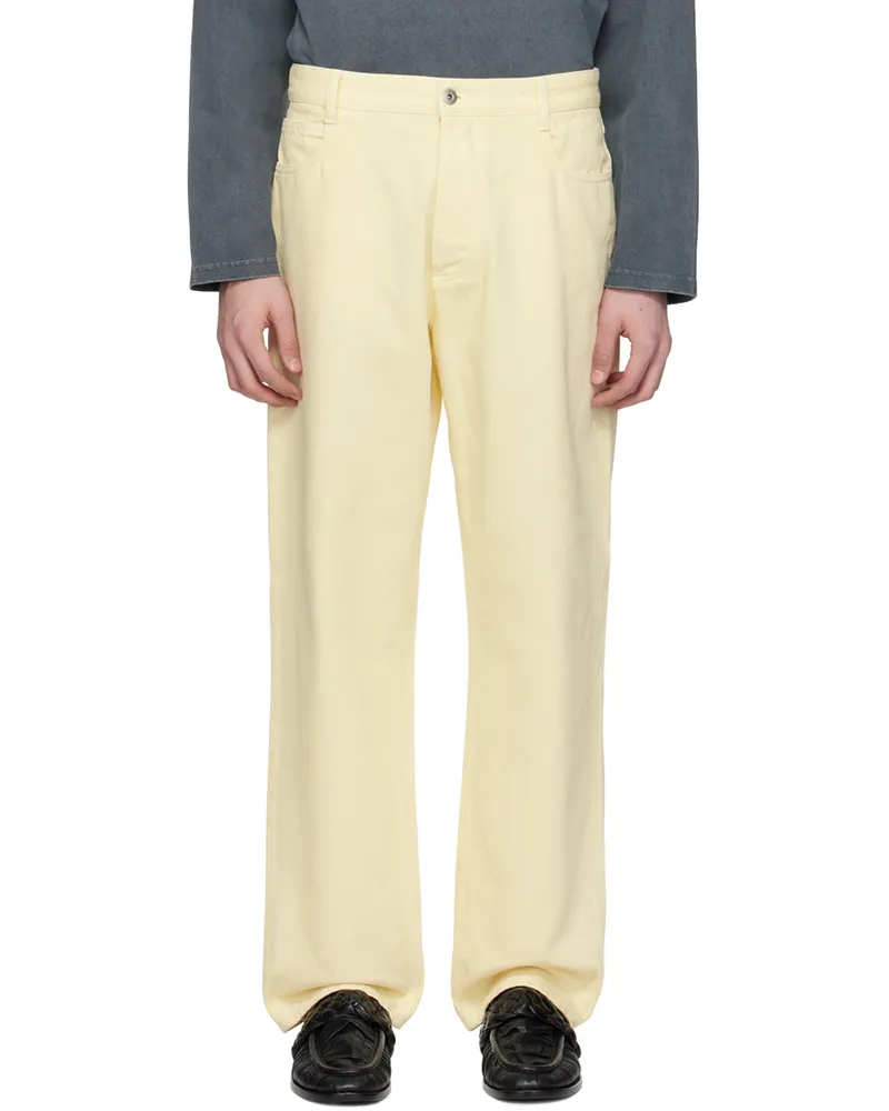 Bottega Veneta Yellow Wide-Leg Jeans 7061