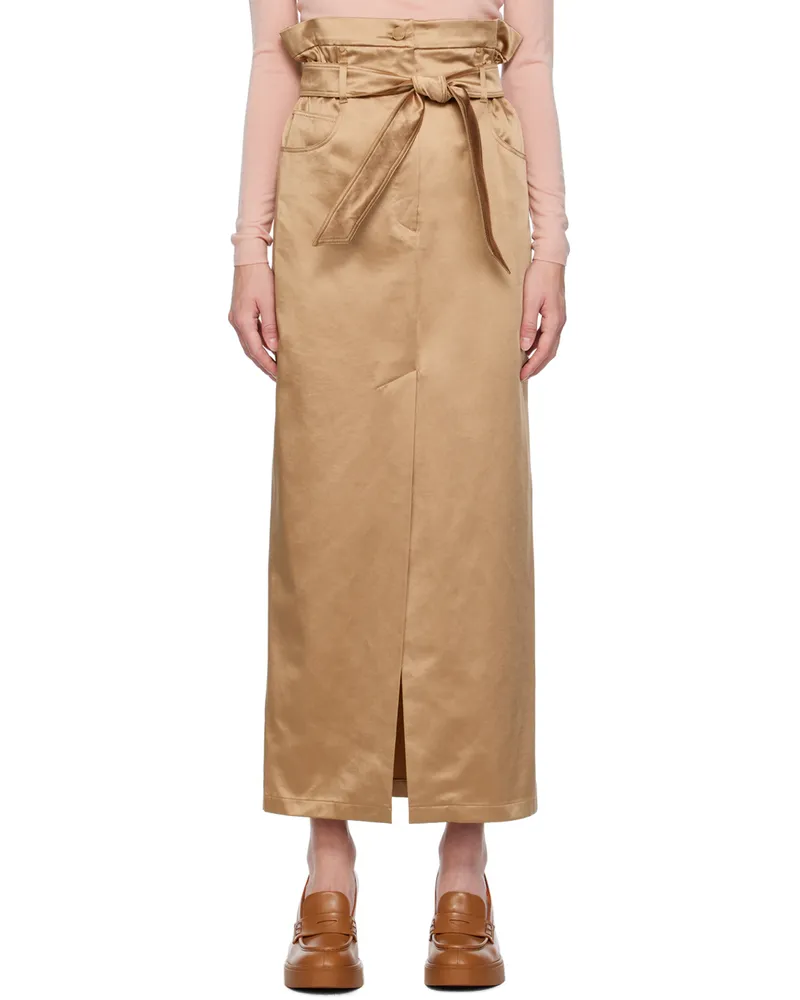 Max Mara Tan Alcade Maxi Skirt 003