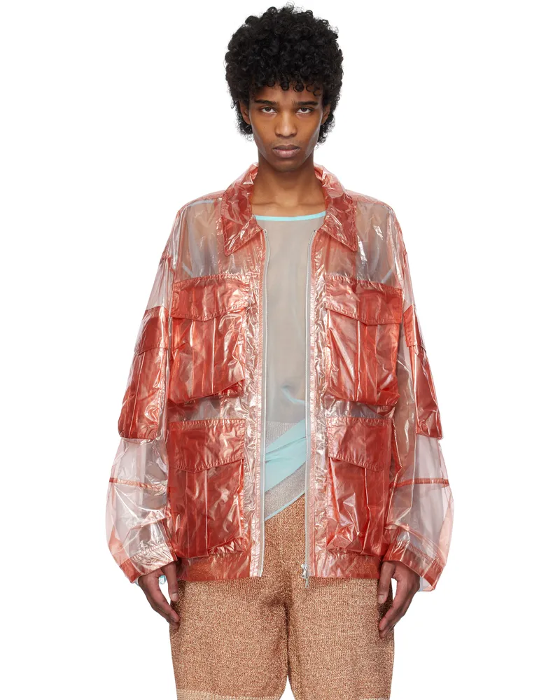Dries van Noten Orange Overdyed Transparent Jacket 350