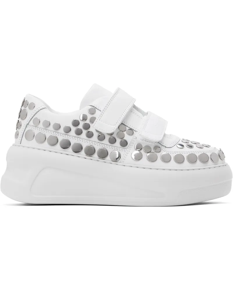 Acne Studios White Velcro Strap Platform Sneakers 183