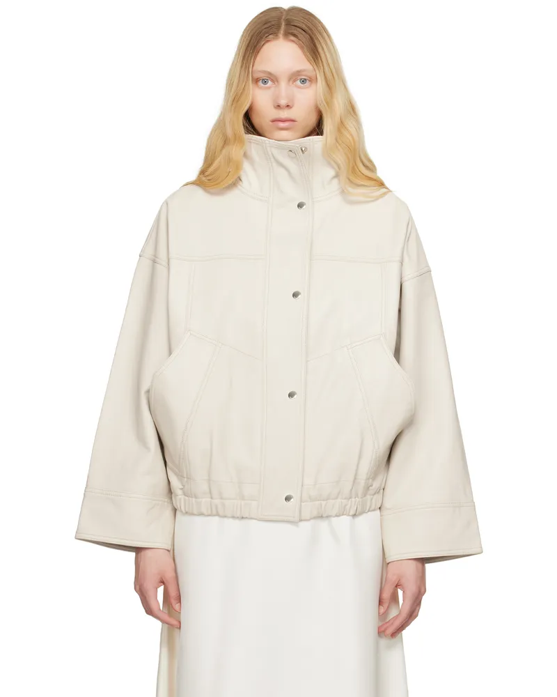 Róhe Off-White Reinvented Leather Bomber Jacket 117_330