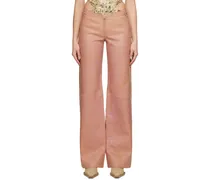 SSENSE Exclusive Pink Stain Leather Pants