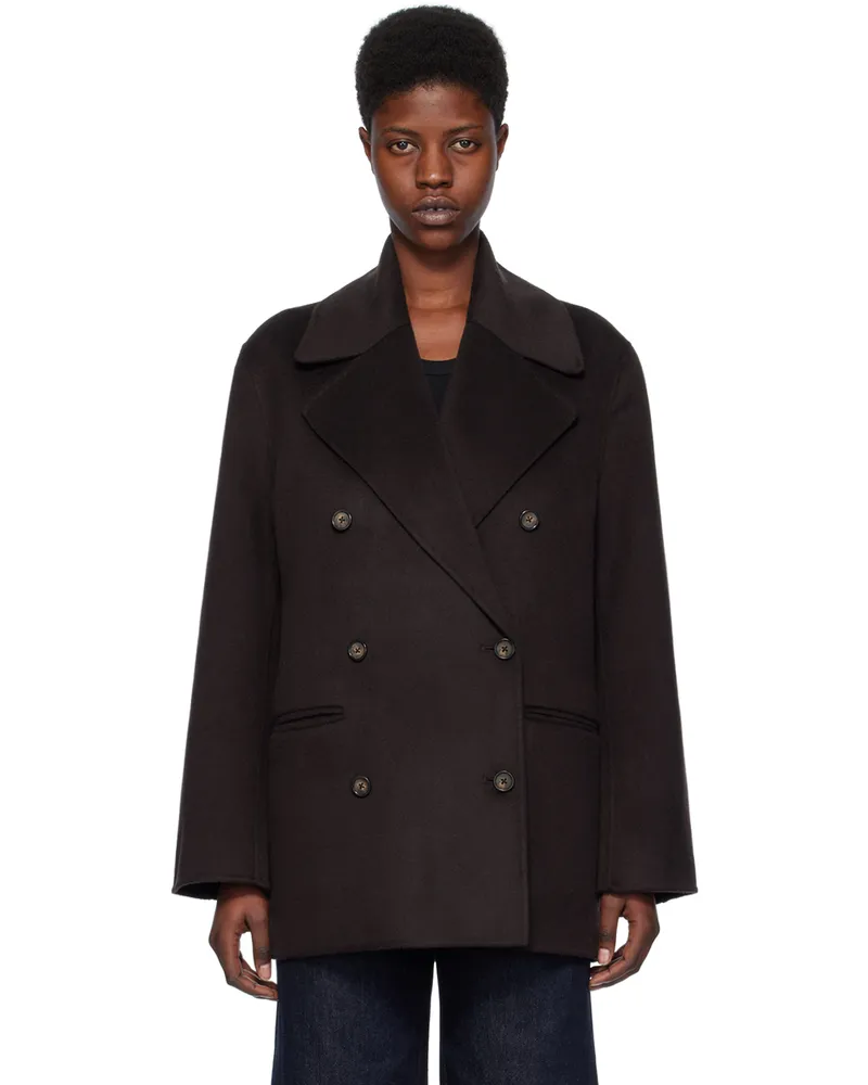Totême Brown Double-Faced Peacoat 040