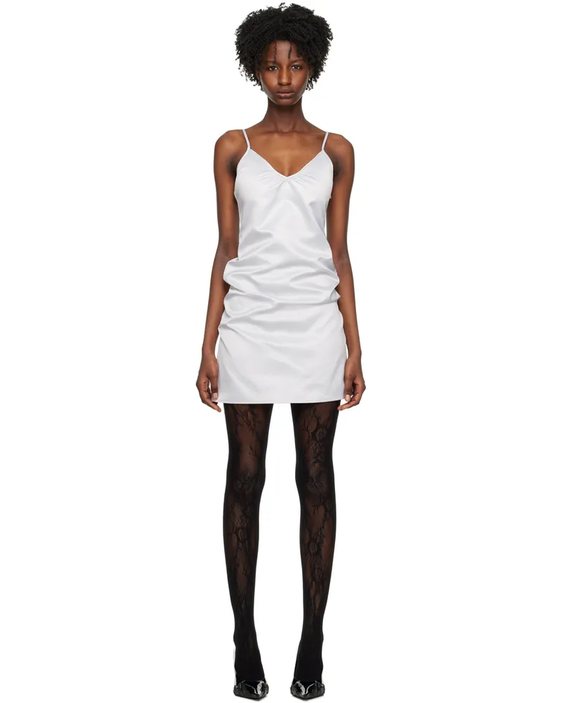 WE 11 DONE Silver Slip Minidress Silver
