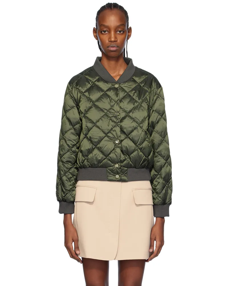 Max Mara Khaki Bsoft Reversible Down Bomber Jacket 29