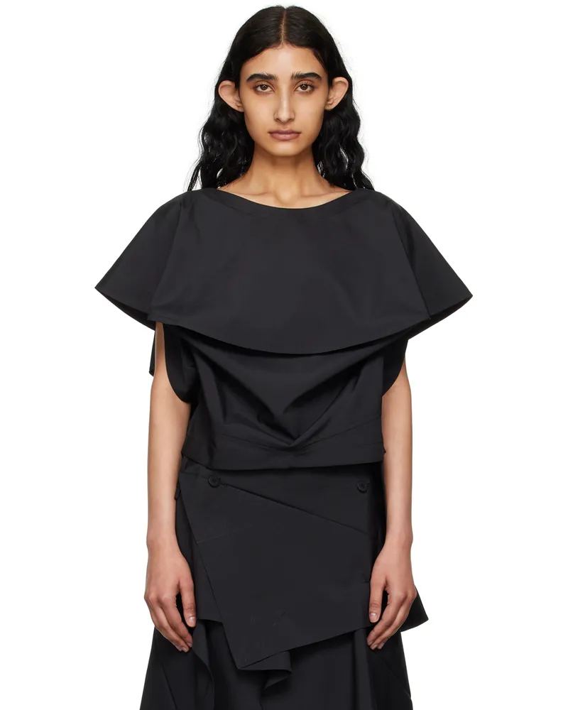 Issey Miyake Black Bubble Solid Blouse 15