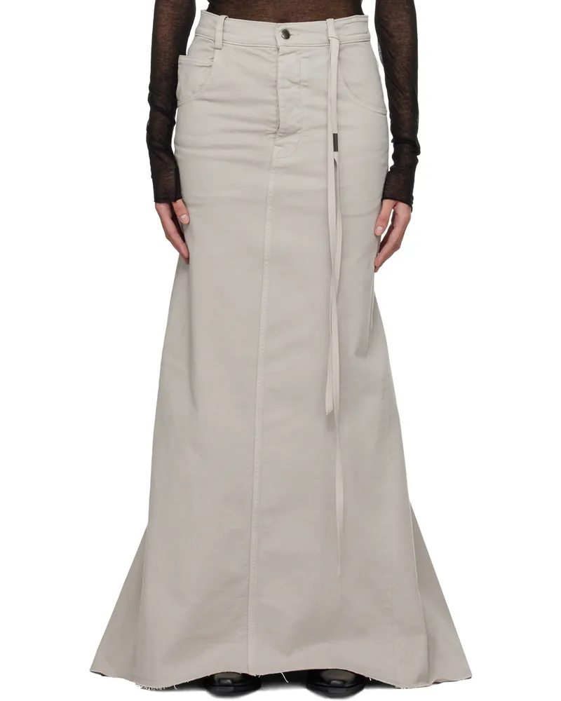 Ann Demeulemeester Beige Goele Denim Maxi Skirt 026