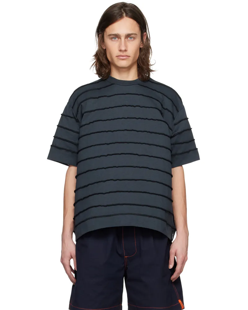 SUNNEI Navy Striped T-Shirt 7941