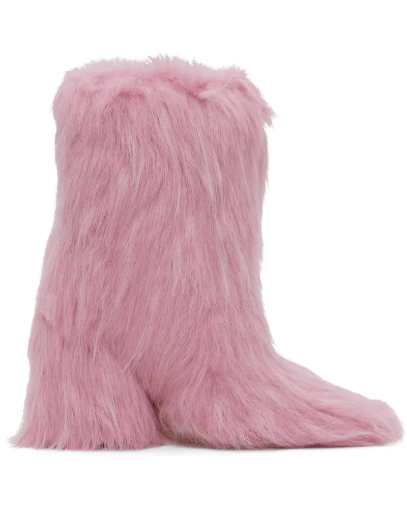 MSGM Pink Furry Boots 12