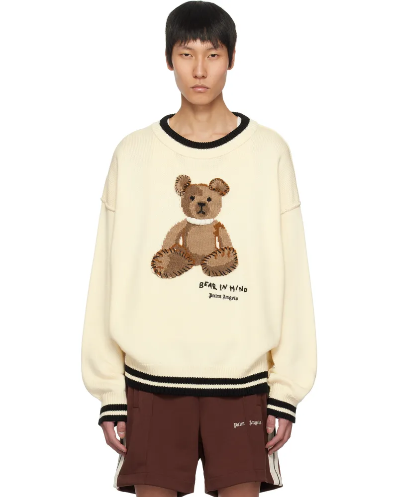 Palm Angels Off-White 'Bear in Mind' Sweater White