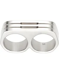 Rick Owens Silver Porterville Double Grill Ring Palladio