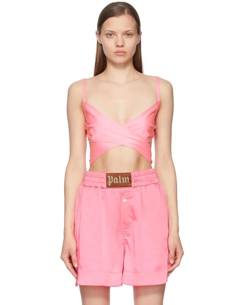 Palm Angels Pink Polyester Top Fuchsia