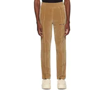 Beige Embroidered Sweatpants