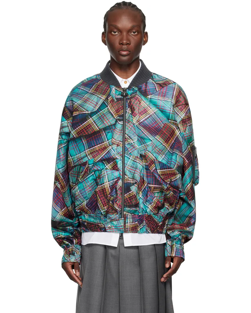 Vivienne Westwood Blue Bernardo Bomber Jacket Aw24-multi