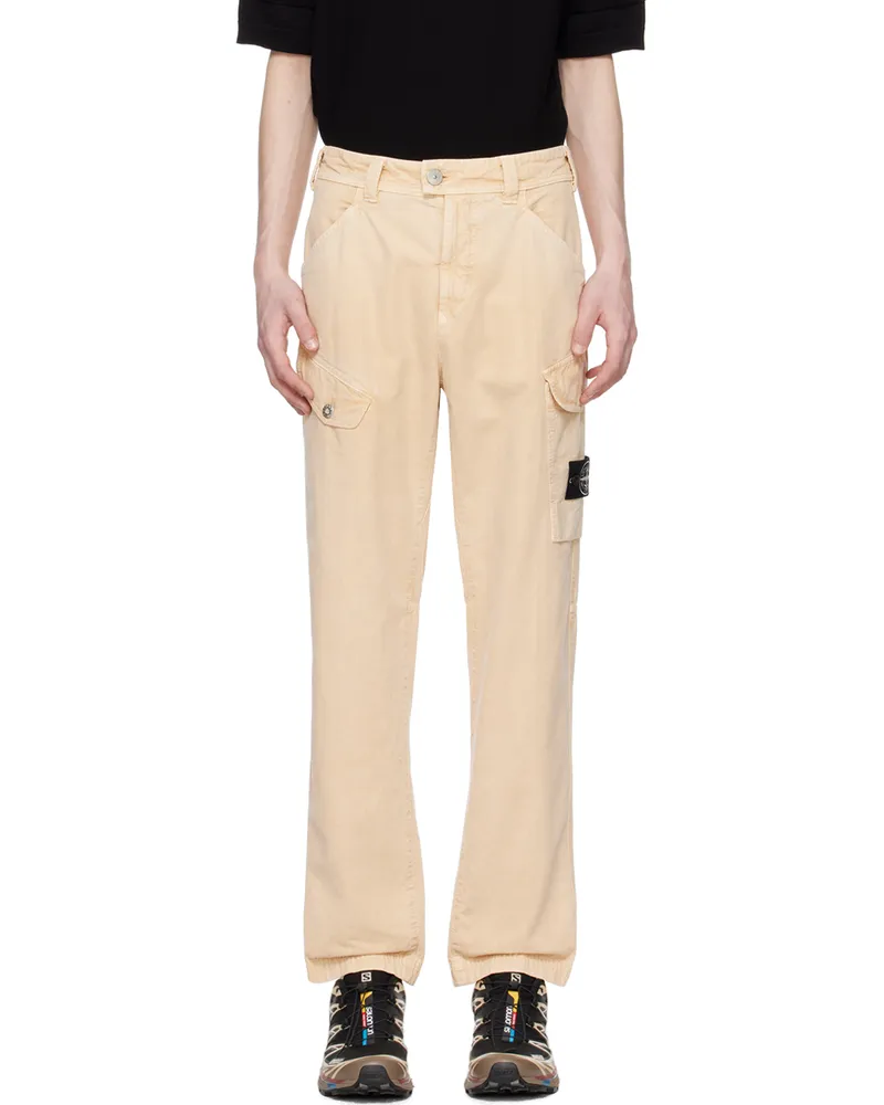Stone Island Beige Patch Cargo Pants V0091