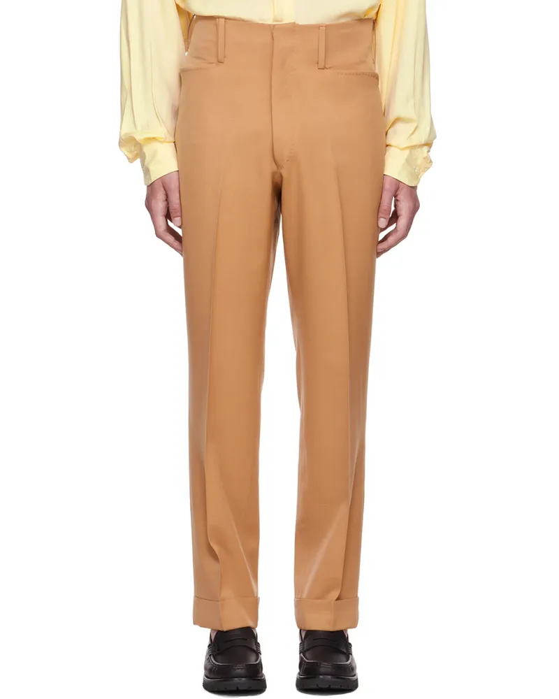 Factor's Tan Tailored Trousers Camel