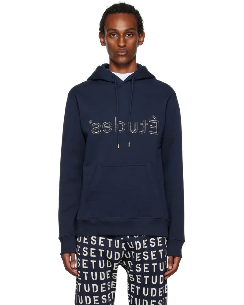 Études Studio Navy Klein Patch Reversed Hoodie Navy
