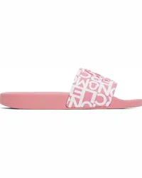 Moncler Pink Embossed Slides Ppink